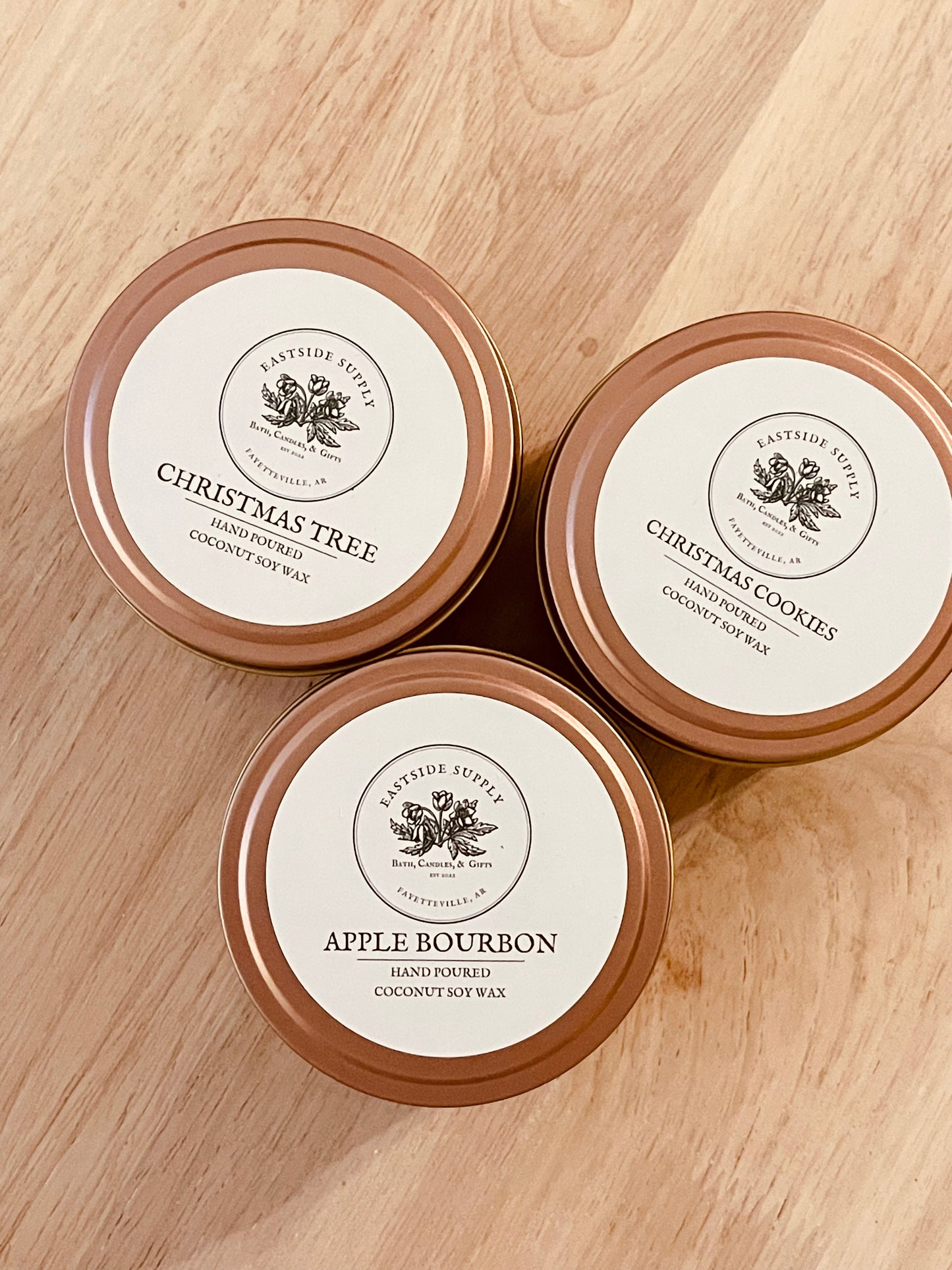 Christmas Candle Tin (Pink)