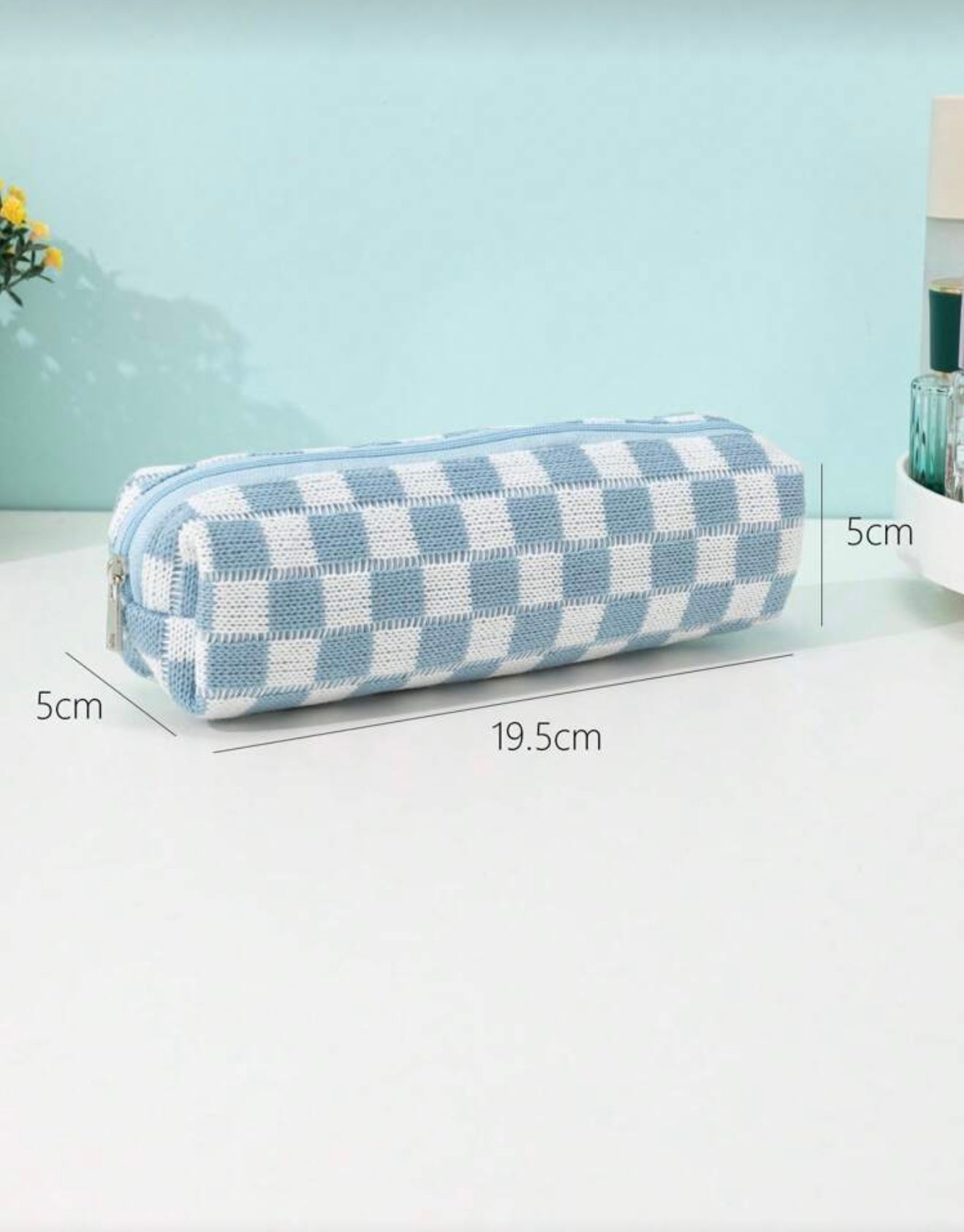 Blue Checkered Pouch - Small