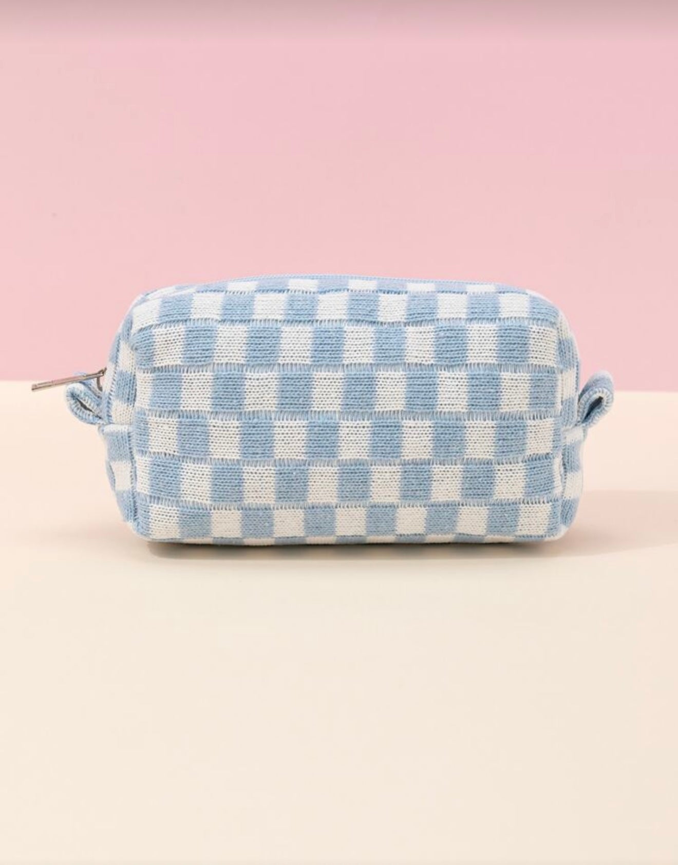 Blue Checkered Pouch - Medium