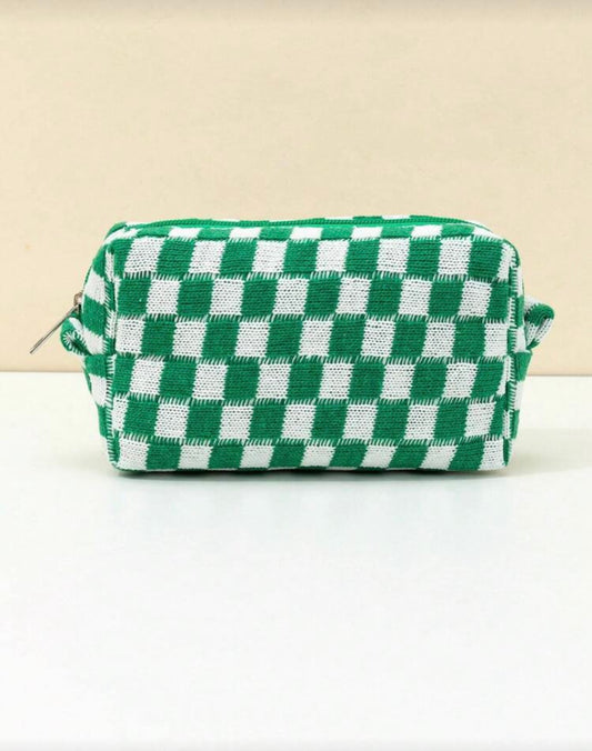 Green Checkered Pouch - Medium