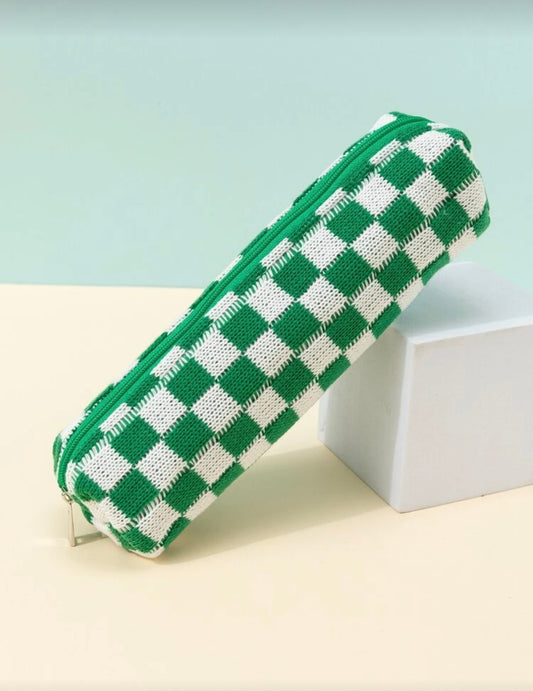 Green Checkered Pouch - Small