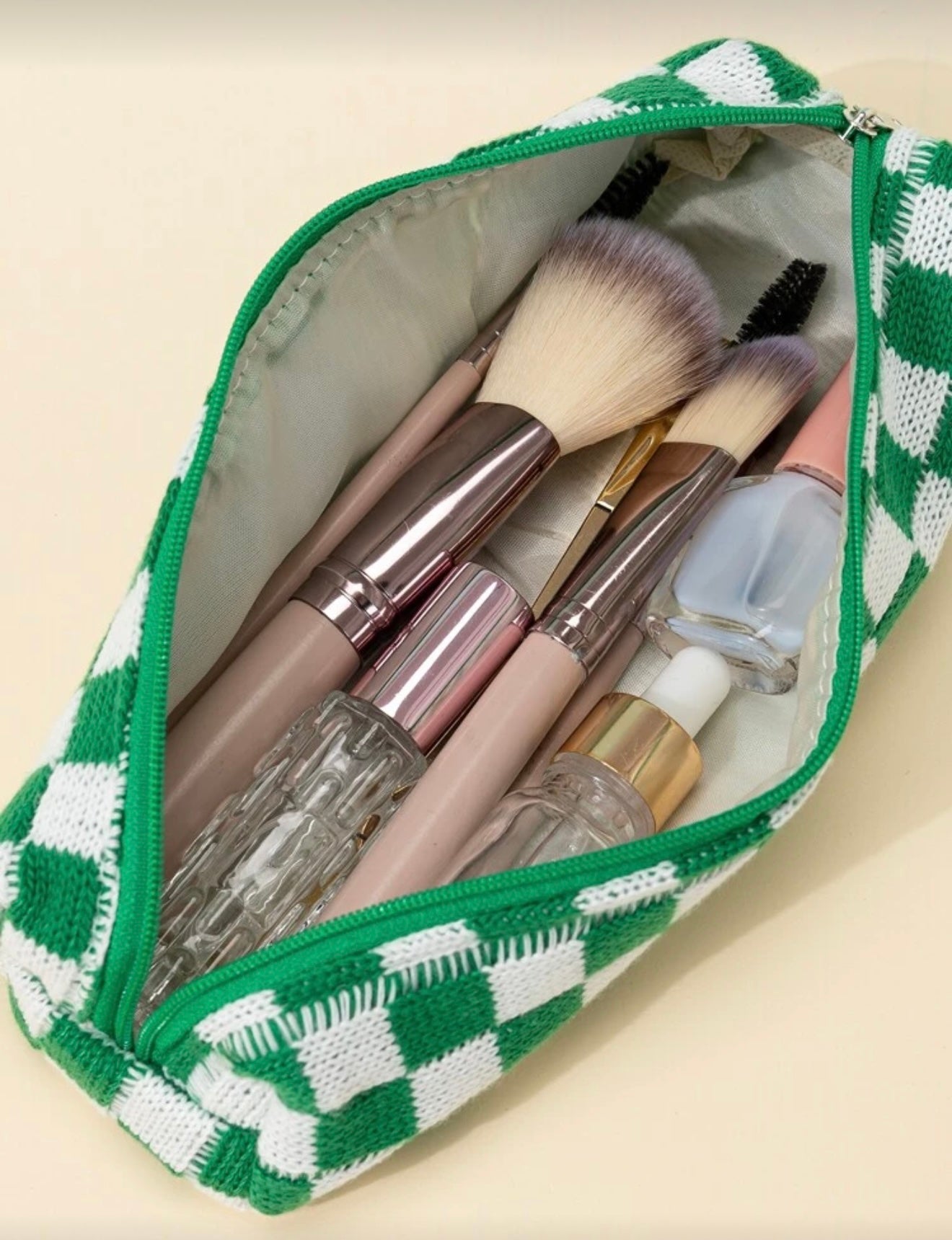 Green Checkered Pouch - Small