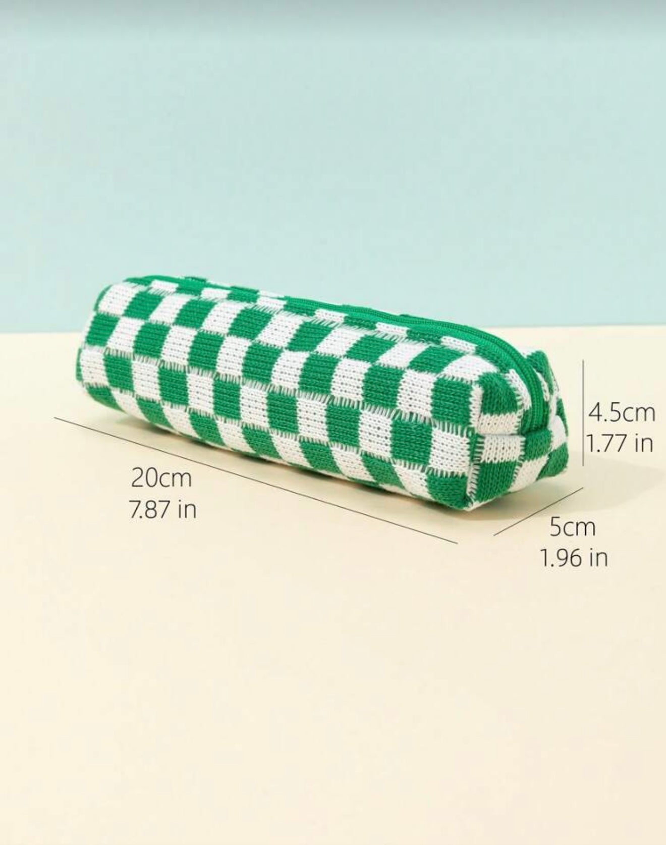 Green Checkered Pouch - Small